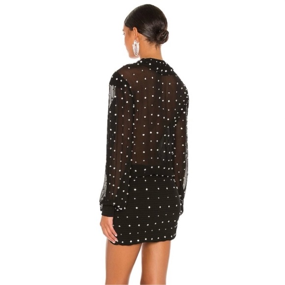 Retrofête Lennon Embellished Silk Chiffon Dress - Picture 3 of 6